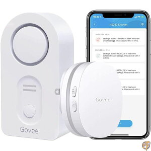 Govee WiFi���Z���T�[�A100dB�����\�ȃI�[�f�B�I�A���[���ƃX�}�[�g�A�v���̃A���[�g�A���[�N�ƃh���b�v�A���[�g�A�ƒ�p�n���� 1�̃p�b�N