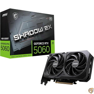 MSI Gaming RTX 5060 8G Shadow 2X OC �O���t�B�b�N�X�J�[�h (8GB GDDR7�ATBA-bit�A���ɂ̃p�t�H�[�}���X: TBA MHz�ADisplayPort x3 2.1a�AHDMI 2.1b�ANVIDIA Blackwell Architecture)