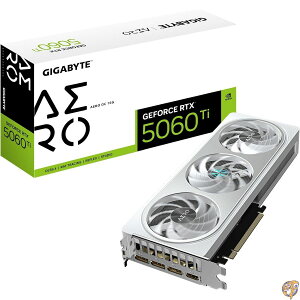 GIGABYTE GeForce RTX 5060 Ti AERO OC 16G�O���t�B�b�N�X�J�[�h�A16GB 128�r�b�gGDDR7�APCIe 5.0�AWINDFORCE��p�V�X�e���AGV-N506TAERO OC-16GD �r�f�I�J�[�h�B