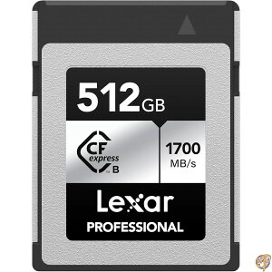 Lexar 512GB Professional Silver SE CFexpress Type B �������[�J�[�h �ʐ^�Ɨp �r�f�I�O���t�@�[�p �ő�1700/1250MB/�b 8K�r�f�I(LCXEXSE512G-RNENU)