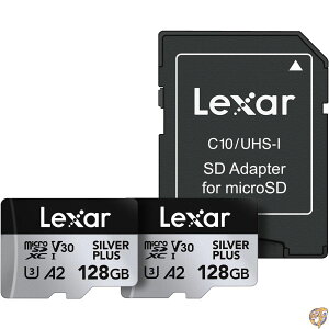 Lexar 128GB (2���p�b�N) �v���t�F�b�V���i���V���o�[�v���X �}�C�N��SD�J�[�h UHS-I C10 U3 V30 �t��HD & 4K �ő�205/150MB/s microSDXC�������[�J�[�h �r�f�I�O���t�@�[�A�Q�[�}�[�p (LMSSIPL128G-B2ANU)