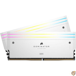 CORSAIR DDR5-6000MHz �f�X�N�g�b�vPC�p������ DOMINATOR TITANIUM DDR5�V���[�Y (PC5-48000) Intel XMP�������L�b�g 32GB �z���C�g [16GB×2��] CL30 CMP32GX5M2B6000C30W