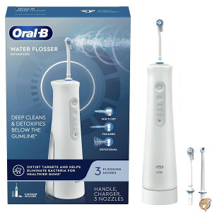 Oral B Water Flosser Advanced �R�[�h���X�|�[�^�u�����o����n���h�� (�m�Y��3�{�t��)