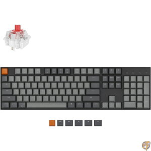 Keychron K10 �t���T�C�Y 104�L�[ ���C�����X�E���J�j�J���L�[�{�[�h (Mac/Windows�Ή�) Bluetooth 5.1/USB Type C�L���ڑ� Super Red�� �z���C�g�o�b�N���C�g����
