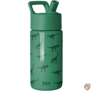 Simple Modern �L�b�Y�p Summit �E�H�[�^�[�{�g�� �X�g���[�t���L���b�v 14�I���X (��415ml) �X�e�����X���ۗ�^���u���[ �c���E�q���E�ʊw�p Dino World