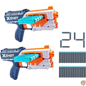 XSHOT Excel Quick Slide Cartridge 2 Pack, Includes 24 Darts in Frustration Free Packaging by Zuru, Multi (36483 S001)