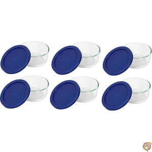�y5���ő�2000�~�N�[�|���zPyrex 7200 2 Cup Glass Bowl & PC Dark Blue Lid (6 Pack) Made in USA
