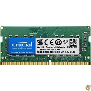 Crucial �m�[�gPC�p ������ PC4-25600(DDR4-3200) 16GB SODIMM CT16G4SFS832A [���s�A���i]