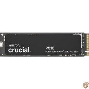 Crucial P510 2TB Gen5 NVMe SSD �ő�10,000MB/�b PCIe 5.0 M.2 2280 �����\���b�h�X�e�[�g�h���C�u �m�[�g�p�\�R�� �f�X�N�g�b�v +Acronis �\�t�g�E�F�A�Ή� - CT2000P510SSD8-01