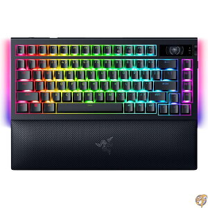 Razer BlackWidow V4 Pro 75%���C�����X�Q�[�~���O�L�[�{�[�h:OLED�f�B�X�v���C-True 4K Hz���C�����X-Bluetooth-�z�b�g�X���b�v�\-�I�����W�^�N�^�C���X�C�b�`-�R�}���h�_�C����-�X�i�b�v�^�b�v-Chroma RG