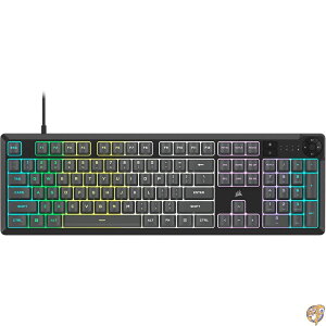 Corsair K55 CORE RGB �����u���� �L���Q�[�~���O�L�[�{�[�h - �É� ���X�|���V�u�X�C�b�` ���ڂ�h�~ �e���]�[��RGB ���f�B�A�L�[ iCUE�Ή� QWERTY NA PC�AMac �O���[