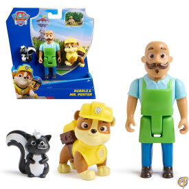 【15日最大2000円クーポン】PAW Patrol Rubble & Mr. Porter フィギュアパック スカンクフィギュア付き キッズおもちゃ 男の子と女の子向け 3歳