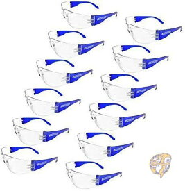 ゴーグル　メガネ JORESTECH 保護メガネ ブルー 眼鏡 耐衝撃 12個入 ほこり　衛生用品　衛生メガネまとめ買い　衛生メガネ大量購入　業務用　掃除 送料無料