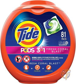 タイド PODS洗濯洗剤 Tide 52881366 フレッシュコーラルブラストの香り ジェルボールタイプ81個入り 送料無料