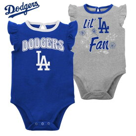 ロサンゼルス ドジャース ベビー服 幼児用 ボディースーツ 2セット MLB公式 ロンパース 女の子 LA Los Angeles Dodgers 出産祝い 野球 メジャーリーグ ギフト