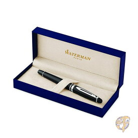 Waterman Expert Gift Box includes Fine Nib Chrome Trim Roller Ball Pen - Black Black - Refill ローラーボールペン 並行輸入品 送料無料