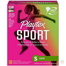 プレイテックス タンポン Playtex スポーツ フレックスフィット スーパー 無香料 18本　アメリカ生理用品 スポーツ　エクササイズ 送料無料