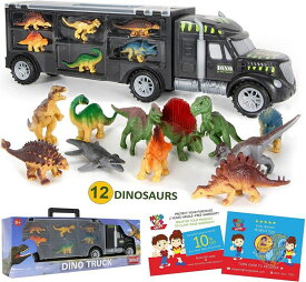 モビウス トイ MOBIUS Toys 恐竜輸送トラックと恐竜フィギュア12体セット 幼児玩具 送料無料