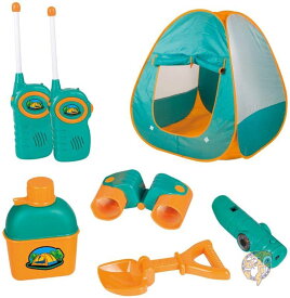 トイベルトToyVelt キャンプ テントセット (ポップアップテント、望遠鏡、無線など付) 室内外兼用玩具 アウトドア玩具 送料無料