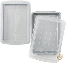 Wilton Recipe Right Non-Stick Covered 33cm x 23cm Oblong Pan (2 Pack), Covered Baking Pan 送料無料
