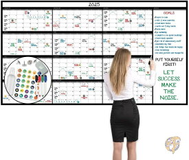 大型カレンダー ホワイトボード 日付なし 繰り返し使える 年次カレンダー 巨大ホワイトボード 年ポスター オフィス用品 アメリカ輸入品 大きいサイズ 書き込み 1年間 スケジュール