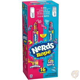 ナーズ Nerds ロープキャンディー　 ベリーベリーとレインボー バラエティ キャンディ 16個入り　Nerds rope candy ナーズグミ　ロープグミ　Nerdsお菓子　アメリカ輸入お菓子　カリカリ食感　おもしろお菓子　海外お菓子 送料無料