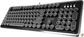 Azio MK RETRO メカニカルキーボード タイプライター USB接続 104キー 英語配列（正規輸入品） 送料無料