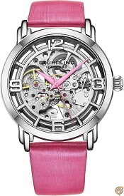 Stuhrling オリジナル腕時計 レディース 自動巻き スケルトン レディース ドレスウォッチ レザーウォッチストラップ 機械式腕時計 送料無料