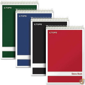 Steno Book with Assorted Colored Cover, 6 x 9, Green Tint, 4 80-Sheet 送料無料