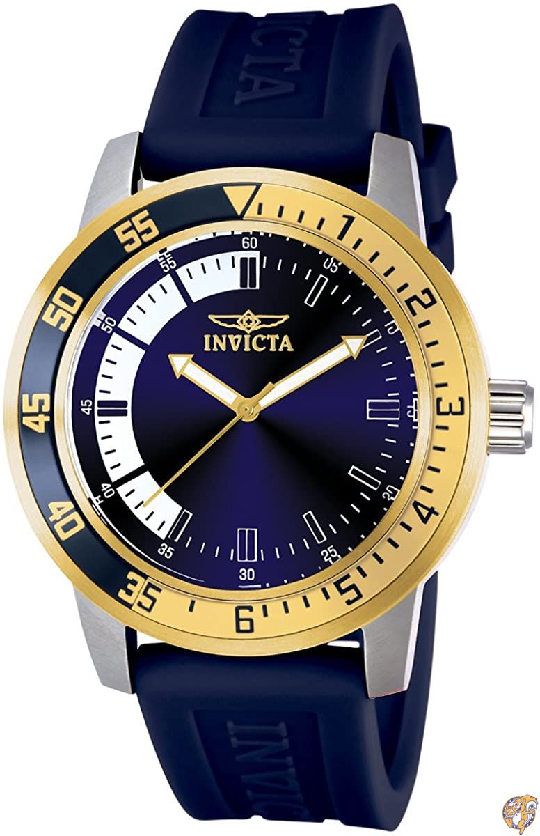 [インビクタ] 腕時計 Specialty 石英 45mm ケース 青 ポリウレタンストラップ 青 ホワイトダイヤル 12847 メンズ