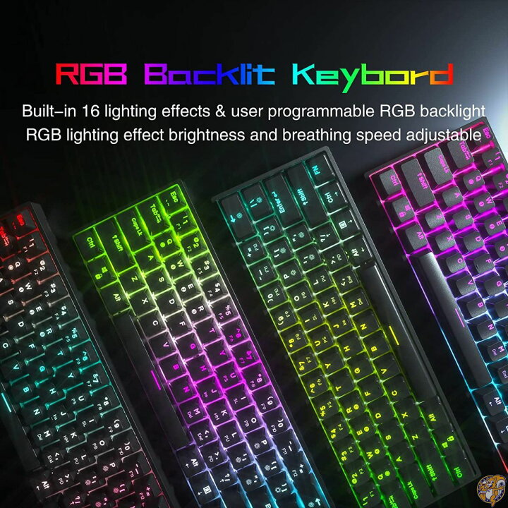 DIERYA DK61E 60%メカニカルゲームキーボード RGB バックライト付き 有線 PBTキーボード 防水 Type-C ミニ コンパクト 61