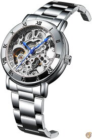 IK レディース自動腕時計 スチームパンク 自動巻き機械式 シルバーブレスレット レディース腕時計 シルバー 送料無料