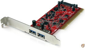 【最大1000円クーポン！スーパーセール】StarTech.com USB 3.0 2ポート増設PCIカード 2x USB 3.0 A (メス) 1x SATA電源コネクタ(15ピン) 送料無料