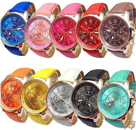 Weicam 卸売 腕時計 10個パック ファッション レディース レディース PUレザー アソート 腕時計 セット ローマ数字 アナログ 送料無料