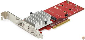 StarTech.com PCIe x8接続デュアルM.2スロット増設変換カード PCIe NVMe SSDとPCIe AHCI M.2 送料無料