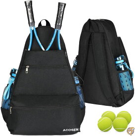ACOSEN テニスバッグ テニスバックパック - テニスラケット ピックルボールパドル バドミントンラケット スカッシュラケット 送料無料