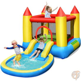 Costzon ウォータースライド バウンスハウス エアー遊具 滑り台 インフレータブル プール 水遊び 子供 大型遊具 イベント 送料無料