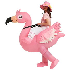 One Casa エアコス 大人用 フラミンゴ 空気で膨らむコスチューム 鳥 ピンク ハロウィン イベント 仮装 衣装 パーティー 人気 送料無料