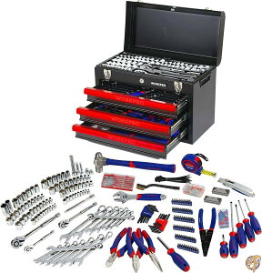 WORKPRO W009044A 408-Piece Mechanics Tool Set with 3-Drawer Heavy Duty