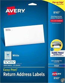 Avery Easy Peel Return Address Labels for Inkjet Printers, 0.5 x 1.75
