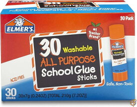 Elmer's Washable All-Purpose School Glue Sticks, 0.24 oz Each, 30-Count