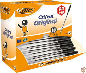 Bic ボールペン まとめ買い 大量 Bic Cristal Ball Pen Clear Barrel 1.0mm Tip 0.4mm Line Black