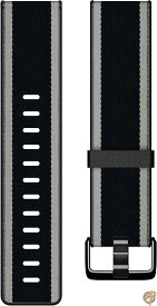 Fitbit フィットビット Versaシリーズ 専用 ウーブンハイブリッドバンド Black/Gray ブラック/グレー Lサイズ【日本正規品】