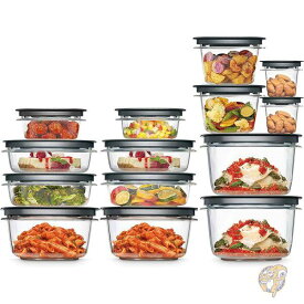 Rubbermaid ラバーメイド キッチン用品 食品保存容器 蓋付き コンテナ 14個セット クリア グレー 2108373