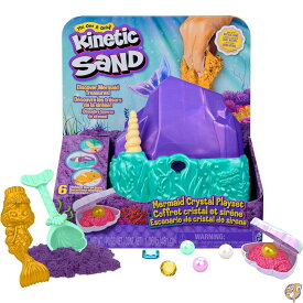 【最大1000円クーポン！スーパーセール】Mermaid Crystal Playset, Over 1lbs of Play Sand, Gold Shimmer Storage and Tools, Sensory Toys for Kids Ages 3 up