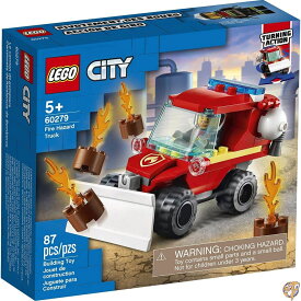 City Fire Hazard Truck 60279 Building Kit; Firefighter Toy That Makes a Cool for Kids, New 2021 (87 Pieces)