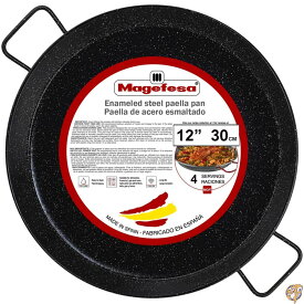 (Enamel, 30cm ) - MageFesa Enamelled Steel Paella Pan,