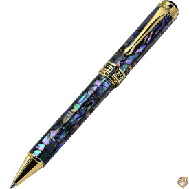 【最大1000円クーポン！スーパーセール】Xezo ハンドメイド 天然パウア貝殻 アワビボールペン 18Kゴールドメッキ 直径12mm、長さ145mm、重量46g/1.6オンス(Maestro SeaShell B)2本のペンなし