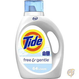 タイド Tide フリー & ジェントル 洗濯洗剤 液体石鹸 HE 対応 64 回分 2381g アメリカ日用品