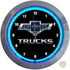 ネオン壁掛け時計 シボレー トラック 100周年記念 ブルー ネオン時計 38cm 8CHVTK Neonetics ネオネティクス